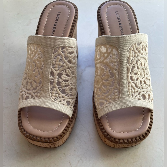 Lucky Brand Shoes - Lucky Brand Crochet Slide Mules in Cream